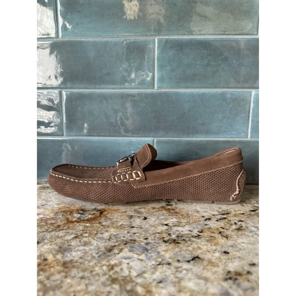 1901‎ Mens Brown Suede Driving Loafers Size 7.5M Comfort Horsebit Preppy Slip On